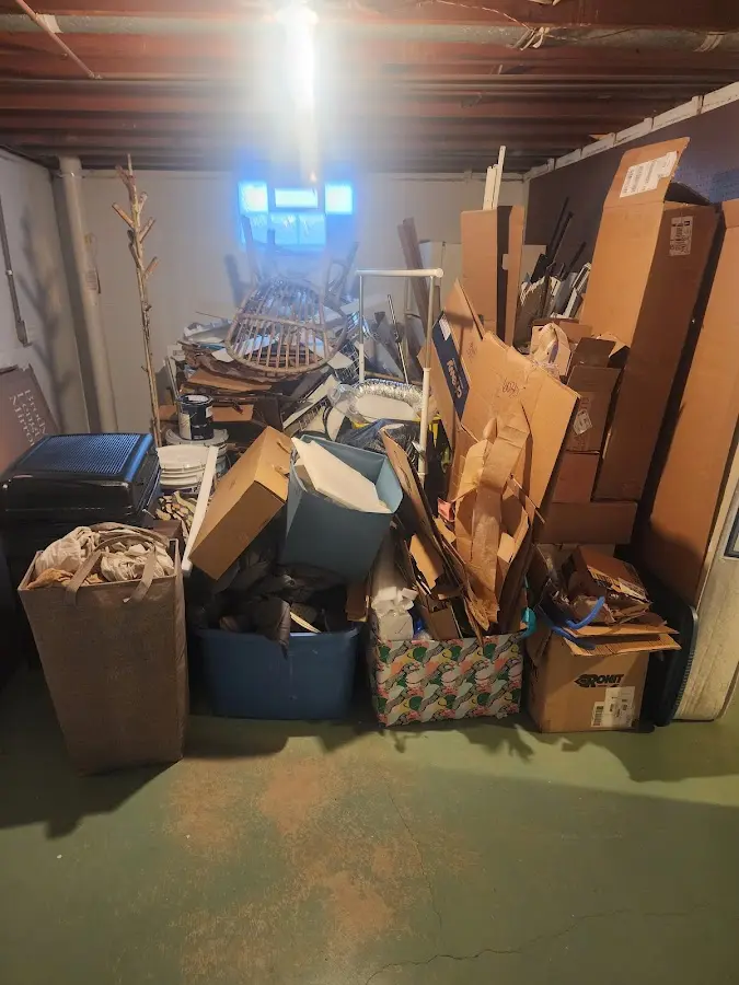 Roll-off dumpster container at job site for Cleanout Dumpster Rental in Toledo